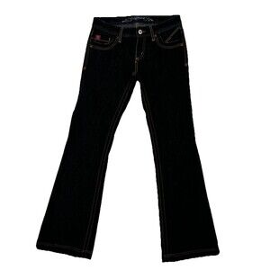 Foxy Jeans Dark Wash Bootcut Stretch Denim Size 3 (25) Low Rise Y2K Shorten Lady